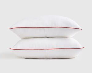 Quince European Linen Piped Sham Set - Limited Edition Cherry 2 Standard Shams